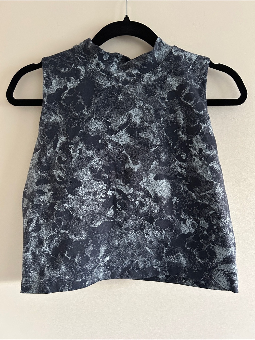 Lole Women's Highneck Sports Bra - Black & Blue Gray Marbled, Size XL